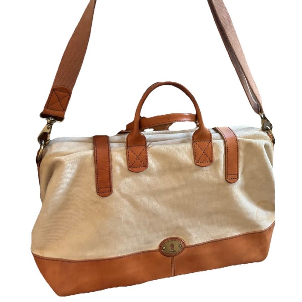 Fossil Canvas Long Live Vintage Doctors Bag